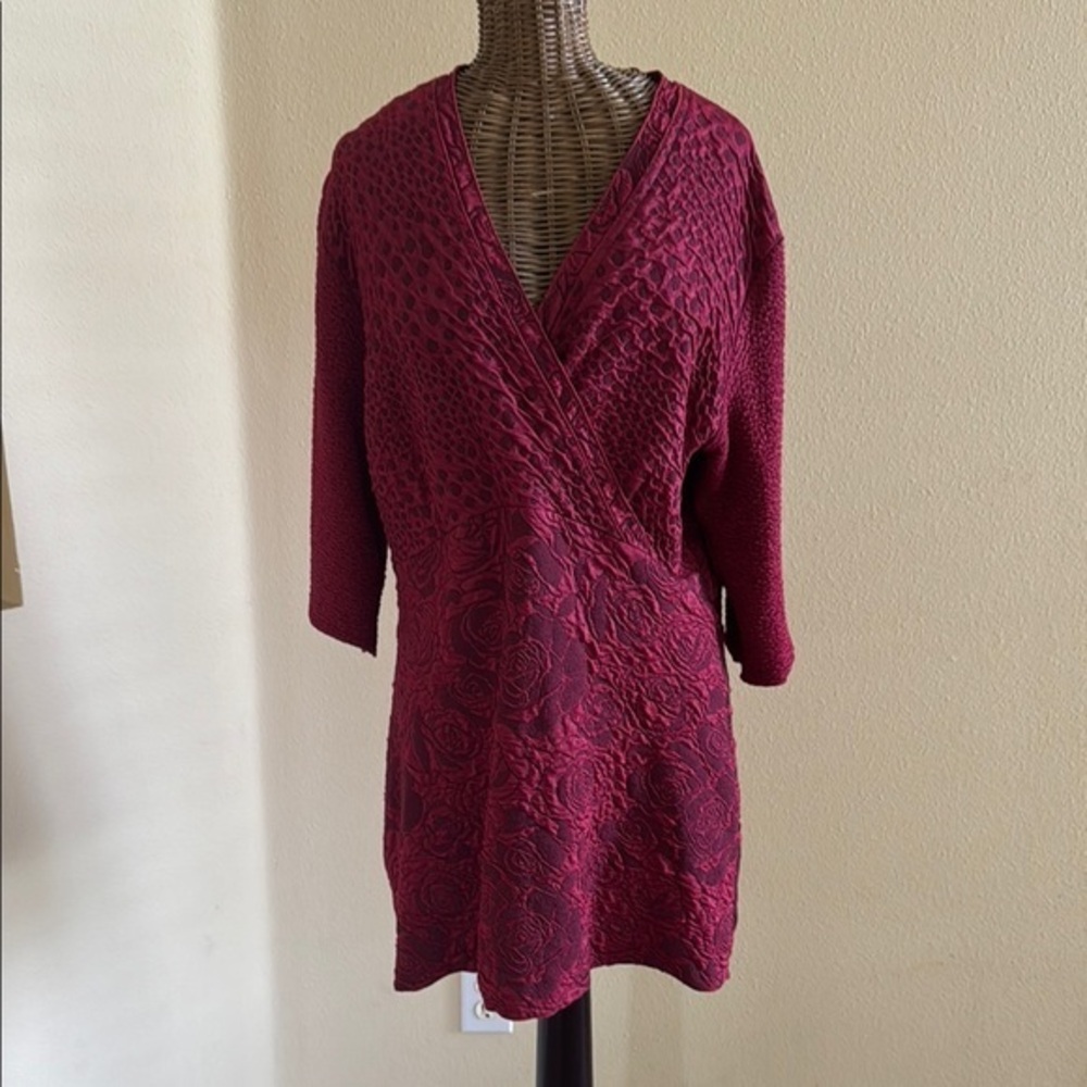 NWT AnRa Burgundy Tunic Long Shirt XL